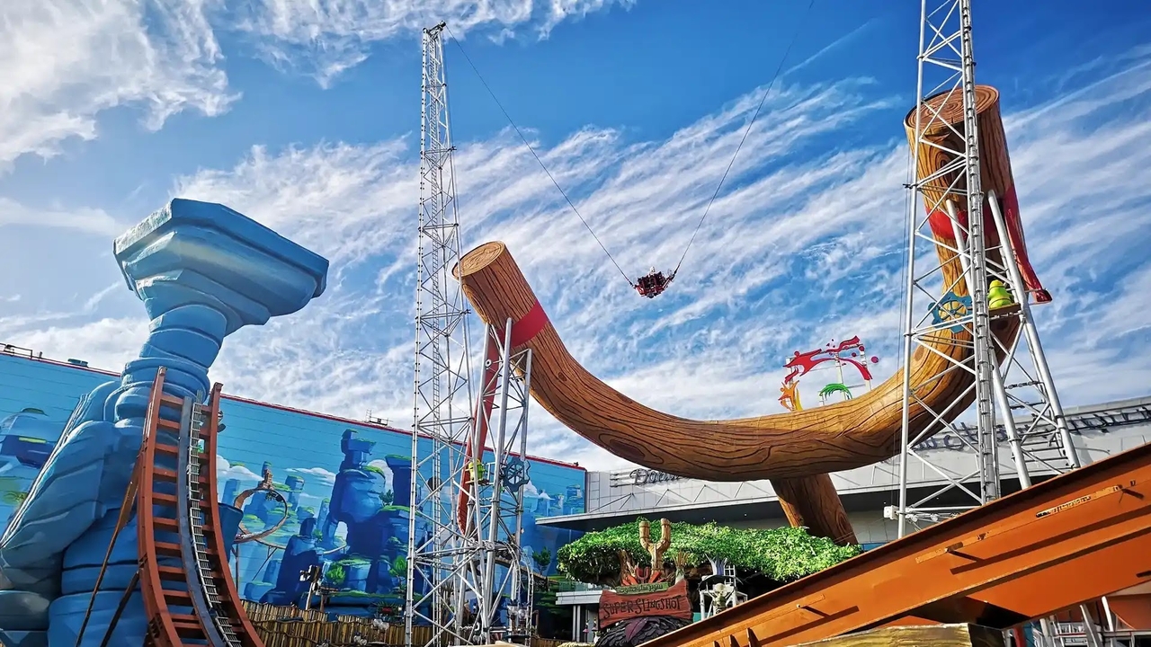 Super Slingshot ride and roller coaster at Angry Birds World, Doha Festival City