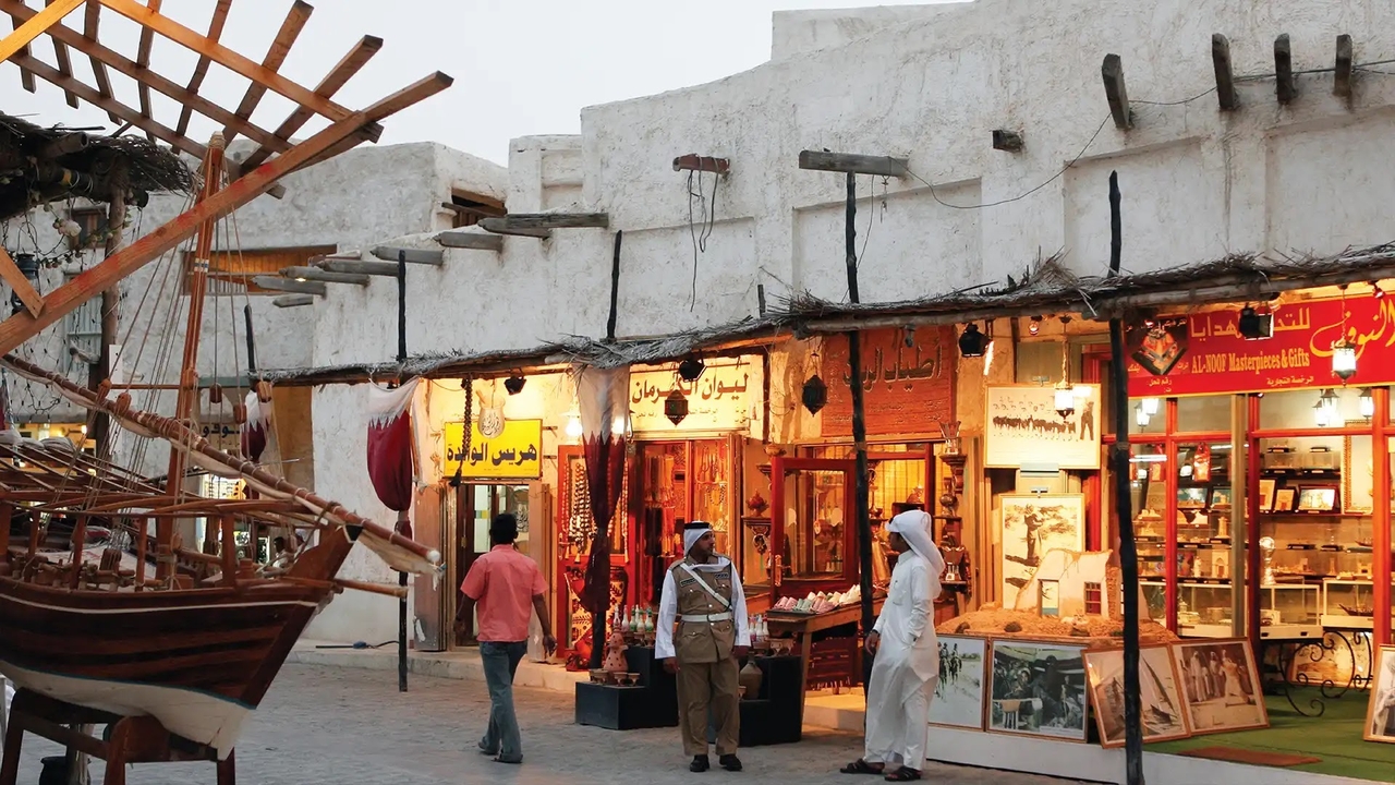 Traditional alleyway and craft shops in Souq Waqif, Doha